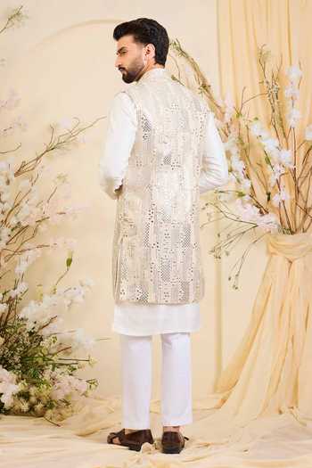 Kasbah Sequin Mirrorwork Tissue Nehru Jacket  