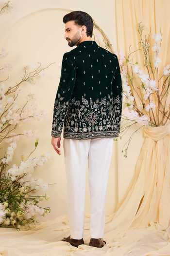 Kasbah Hand Embroidered Velvet Bandhgala 