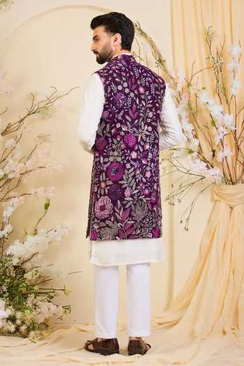 Kasbah Embroidered Georgette Nehru Jacket 