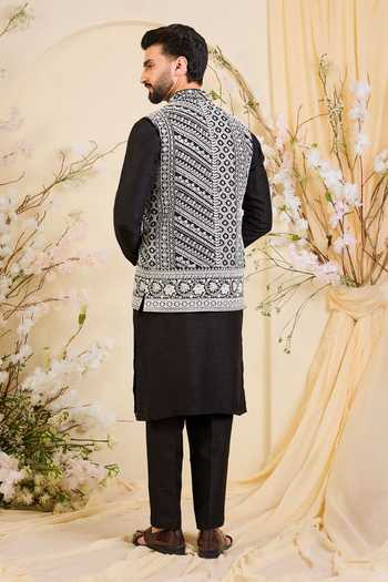 Kasbah Georgette Embroidered Nehru Jacket 
