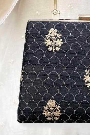 Amyra_Black Karim Embroidered Clutch_Online_at_Aza_Fashions