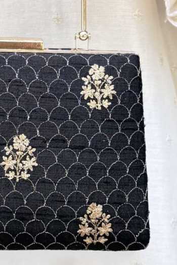 Buy_Amyra_Black Karim Embroidered Clutch_Online_at_Aza_Fashions