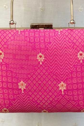 Shop_Amyra_Pink Zahri Trapezium Clutch Bag_Online_at_Aza_Fashions