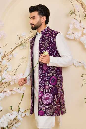 Kasbah Embroidered Georgette Nehru Jacket 