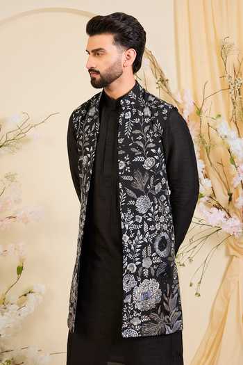 Kasbah Embroidered Georgette Nehru Jacket 
