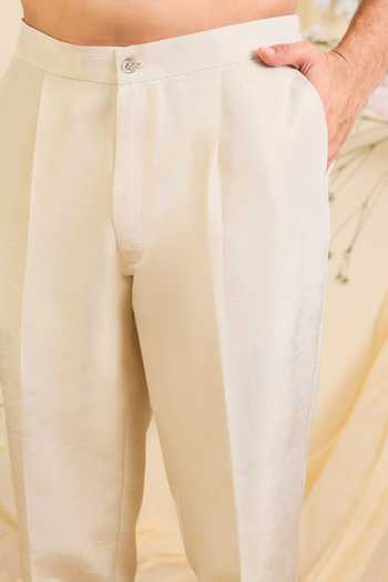 Kasbah_Gold Tissue Straight Fit Pant _Online_at_Aza_Fashions