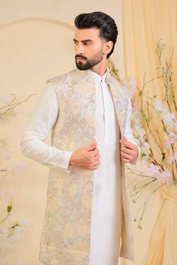 Kasbah Flora & Fauna Embroidered Nehru Jacket 