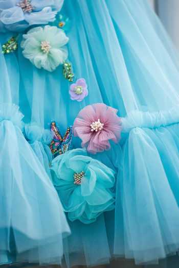 arani label_Blue Net Birthday Cake Dress _Online_at_Aza_Fashions