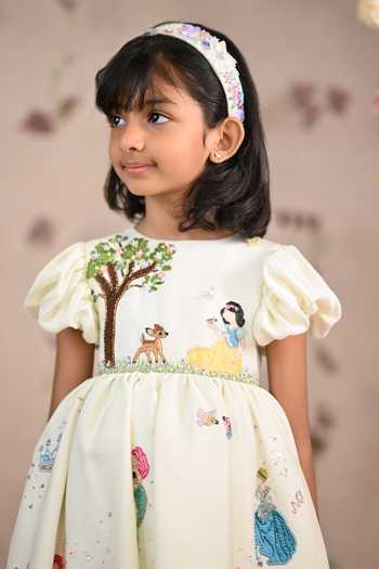arani label_Off White Taffeta Disney Princess Dress _Online_at_Aza_Fashions