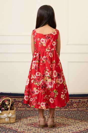 Mamma Plz Red Printed Dress 