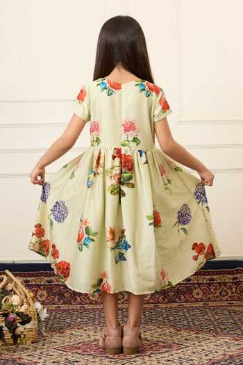 Mamma Plz Mint Green Floral Print Dress 