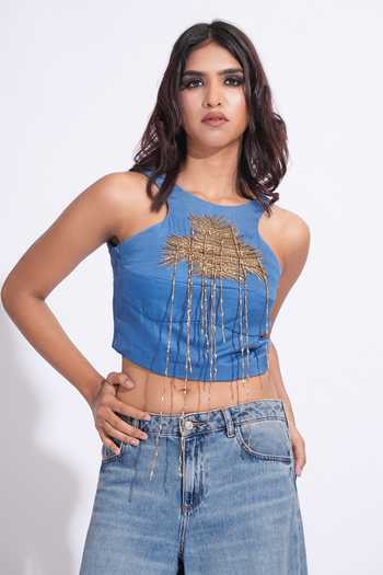 Shruti S Metallic Embroidered Top 