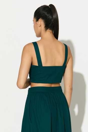 Koai Contrast Stitching Bustier Top 