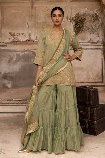 Charu Makkar Rumi Embroidered Kurta Gharara Set 