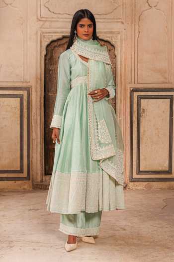 Charu Makkar Khadija Placement Embroidered Anarkali Set 