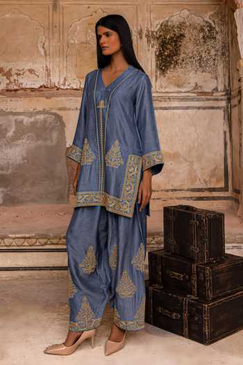 Charu Makkar Mala Placement Embroidered Kurta & Salwar Set 