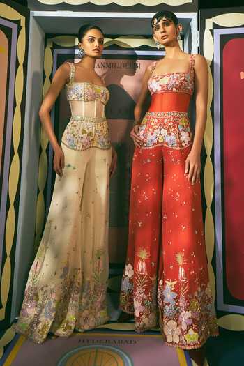 Aisha Rao_Ivory Dorin Georgette Jumpsuit _Online_at_Aza_Fashions