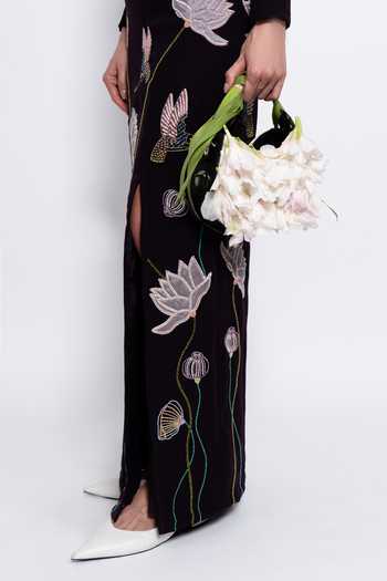 Buy_love, Kiki_Burgundy Crepe Embroidery V-neck Starlight Gown 