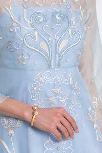 Buy_love, Kiki_Blue Silk Organza, Cotton Satin, Lycra Round Alara Hand Embroidered Sheer Dress _Online_at_Aza_Fashions