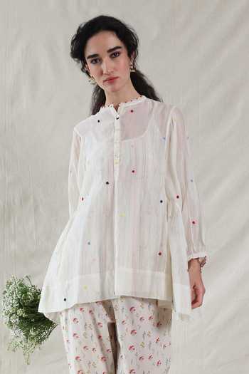 Dhaari Handwoven Cotton Silk Top & Slip Set 