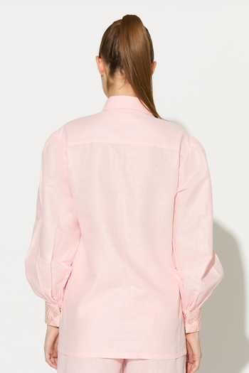 Koai Light Pink Embroidered Linen Shirt 