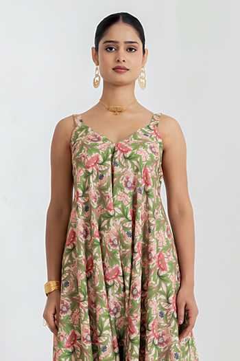 Buy Pasha India Green Regal Floral Print Jumpsuit Buy_Pasha India_Green Regal Floral Print Jumpsuit