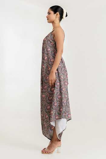 Pasha India_Black Botanica Print Jumpsuit _Online_at_Aza_Fashions