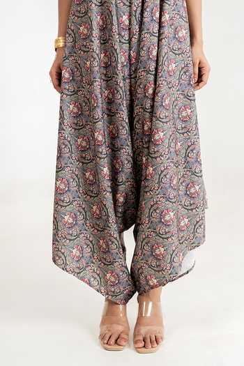 Pasha India_Black Botanica Print Jumpsuit _at_Aza_Fashions