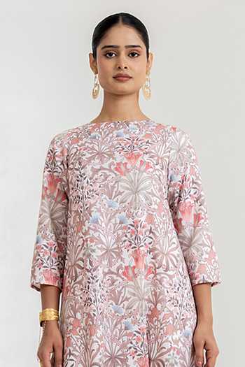 Shop_Pasha India_White Garden Print Dhoti Jumpsuit _Online_at_Aza_Fashions