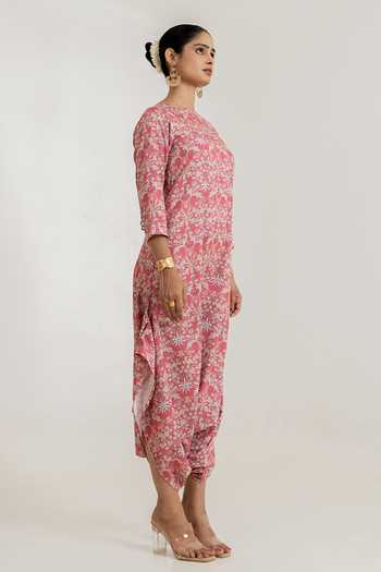 Pasha India_Pink Dusty Rose Dhoti Jumpsuit _Online_at_Aza_Fashions