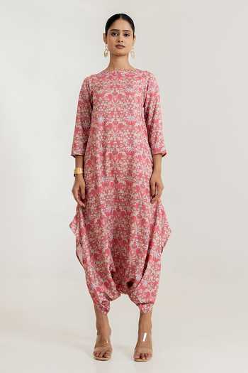 Buy_Pasha India_Pink Dusty Rose Dhoti Jumpsuit _Online_at_Aza_Fashions