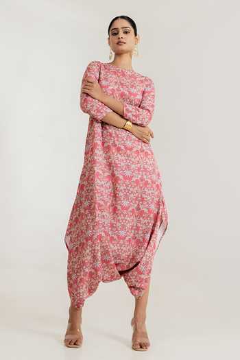 Shop_Pasha India_Pink Dusty Rose Dhoti Jumpsuit _Online_at_Aza_Fashions