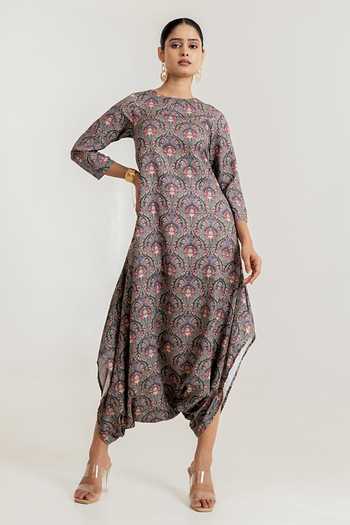 Pasha India Botanica Print Dhoti Jumpsuit 