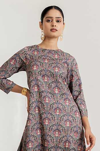 Pasha India_Black Botanica Print Dhoti Jumpsuit _at_Aza_Fashions