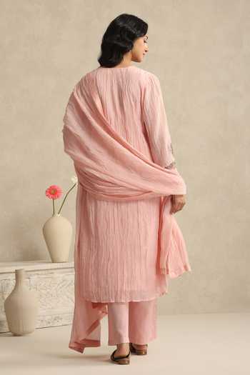 Weaver Story Handloom Mul Chanderi Kurta Set 