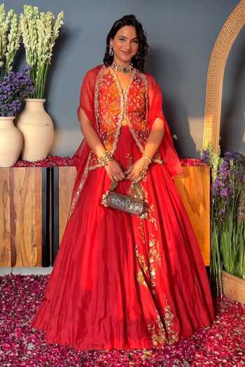 Onaya Zardosi Thread Embroidered Lehenga Set 