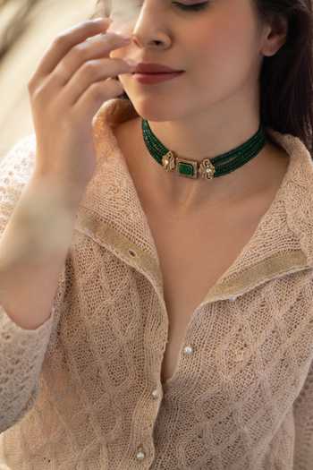 Do Taara Jade Stone Choker Necklace 