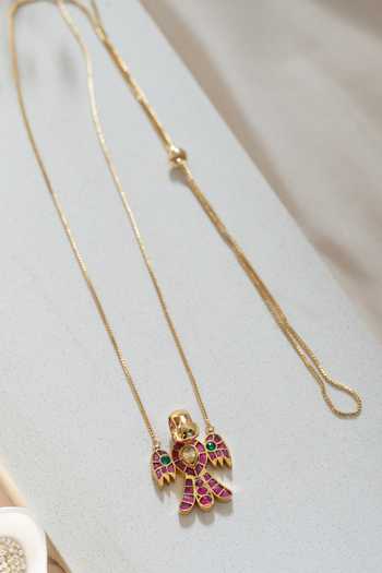 Do Taara Kundan Studded Bird Pendant Necklace 