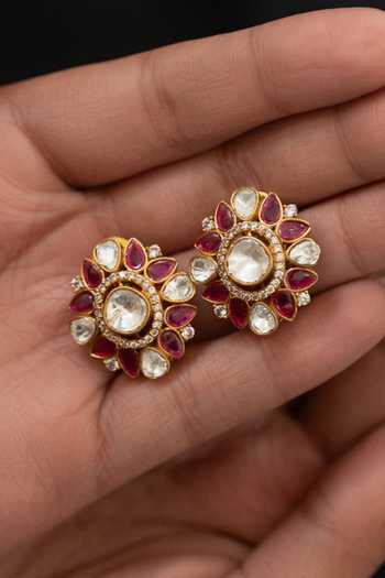 Do Taara Pink Polki Stud Earrings 