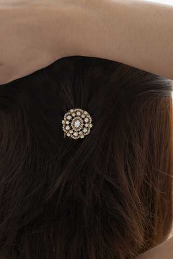 Do Taara_Gold Polki Braid Pin _Online_at_Aza_Fashions