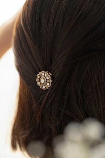 Buy_Do Taara_Gold Polki Braid Pin _Online_at_Aza_Fashions