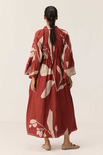 Kharakapas Terracotta Print Dress 