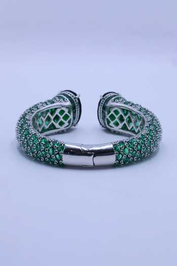 Buy_Moh-Maya By Disha Khatri_Emerald Green Zircon Bracelet _Online_at_Aza_Fashions