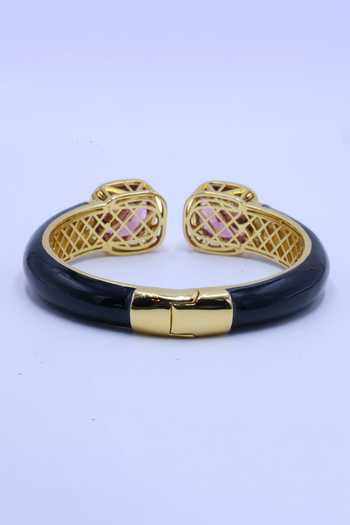 Moh-Maya By Disha Khatri_Black Amethyst Stones Zircon Bracelet _Online_at_Aza_Fashions