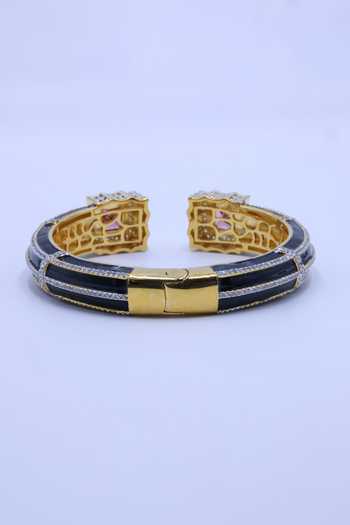 Moh-Maya By Disha Khatri_Black Amethyst Zircon Bracelet _Online_at_Aza_Fashions