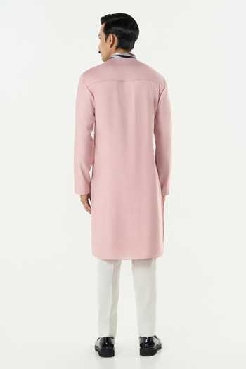 Line Out Line_Pink Chanderi The Abstract Kurta _Online_at_Aza_Fashions