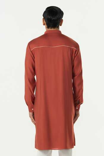 Line Out Line Pixel Wrap Embroidered Kurta 