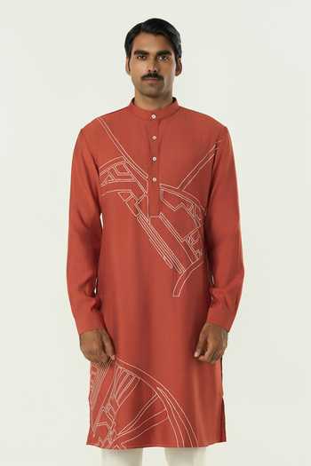 Line Out Line Chanderi Avenue Embroidered Kurta 