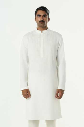 Line Out Line Grill Grid Tonal Cutdana Embroidered Kurta 