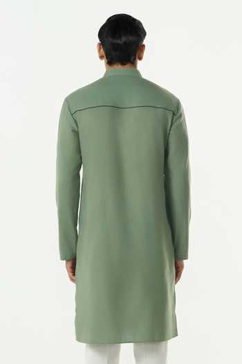 Line Out Line Grill Grid Cutdana Embroidered Kurta 